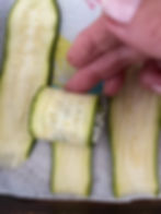 Rolling zucchini with filling