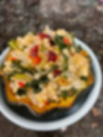 Acorn Squash stuffed with couscous pilaf