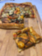 Roasted Vegetable tart sliced