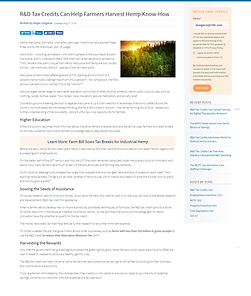 R&D Tax Credits Can Help Farmers Harvest