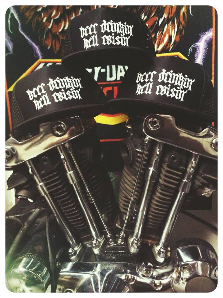 Thumbnail: Beer Drinking Hell Raising solid black trucker hat