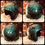 Thumbnail: Teal Flake & flames custom helmet size LARGE