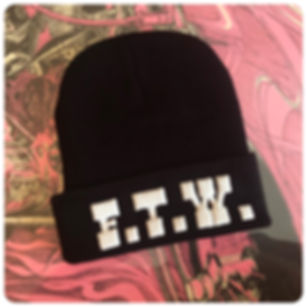 F.T.W. black cuffed knit beanie