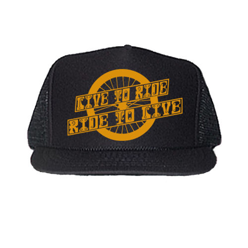 Thumbnail: LIVE TO RIDE RIDE TO LIVE WHEEL BLACK TRUCKER HATS