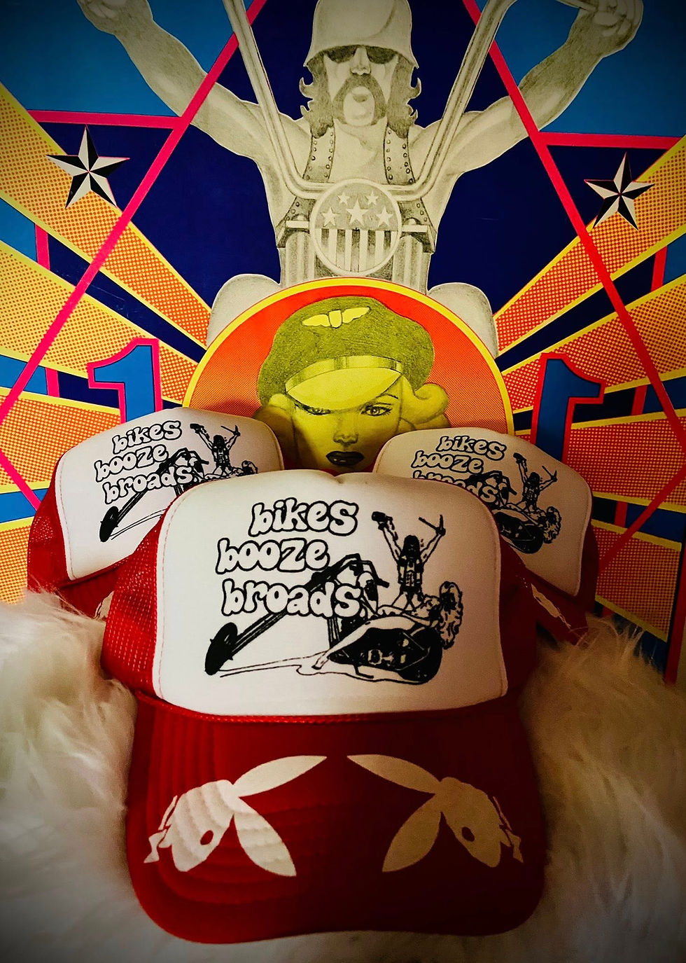 Thumbnail: BIKER PLAYBOY CHOPPER TRUCKER HAT VINTAGE Y2K