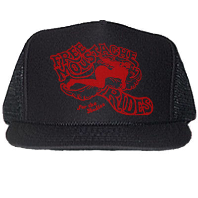 Thumbnail: FREE MUSTACHE RIDES BLACK TRUCKER HATS