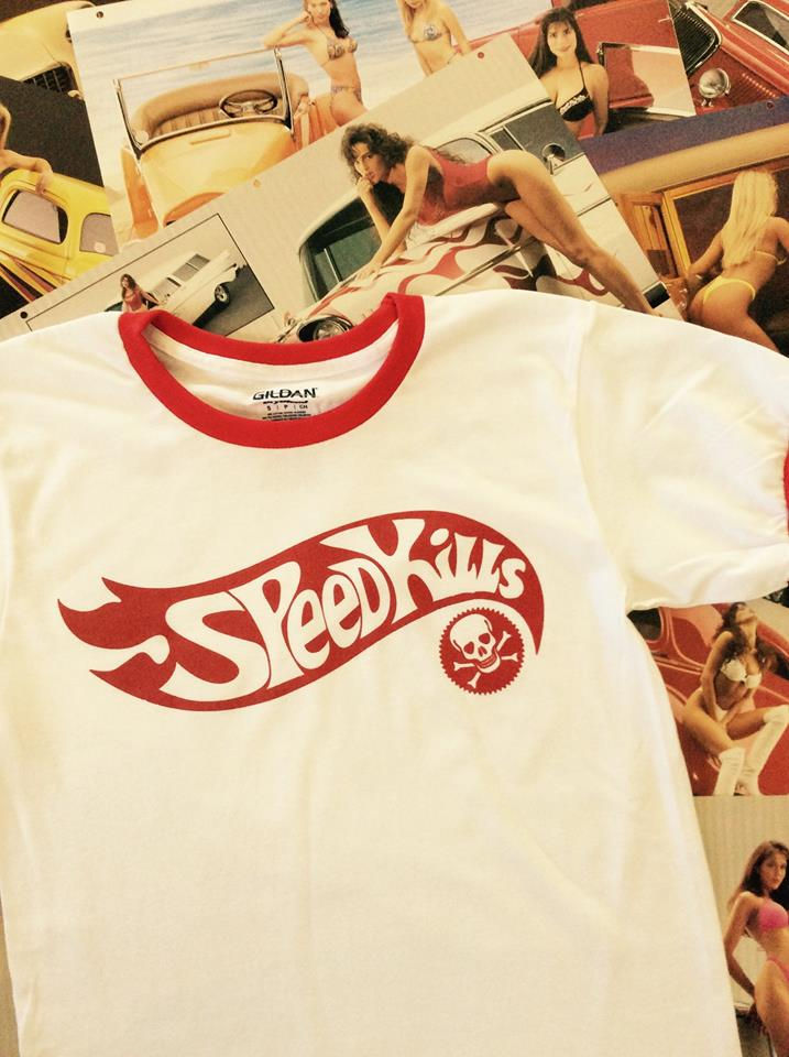 Thumbnail: "Speed Kills" Skull & Crossbones 70's ringer shirt