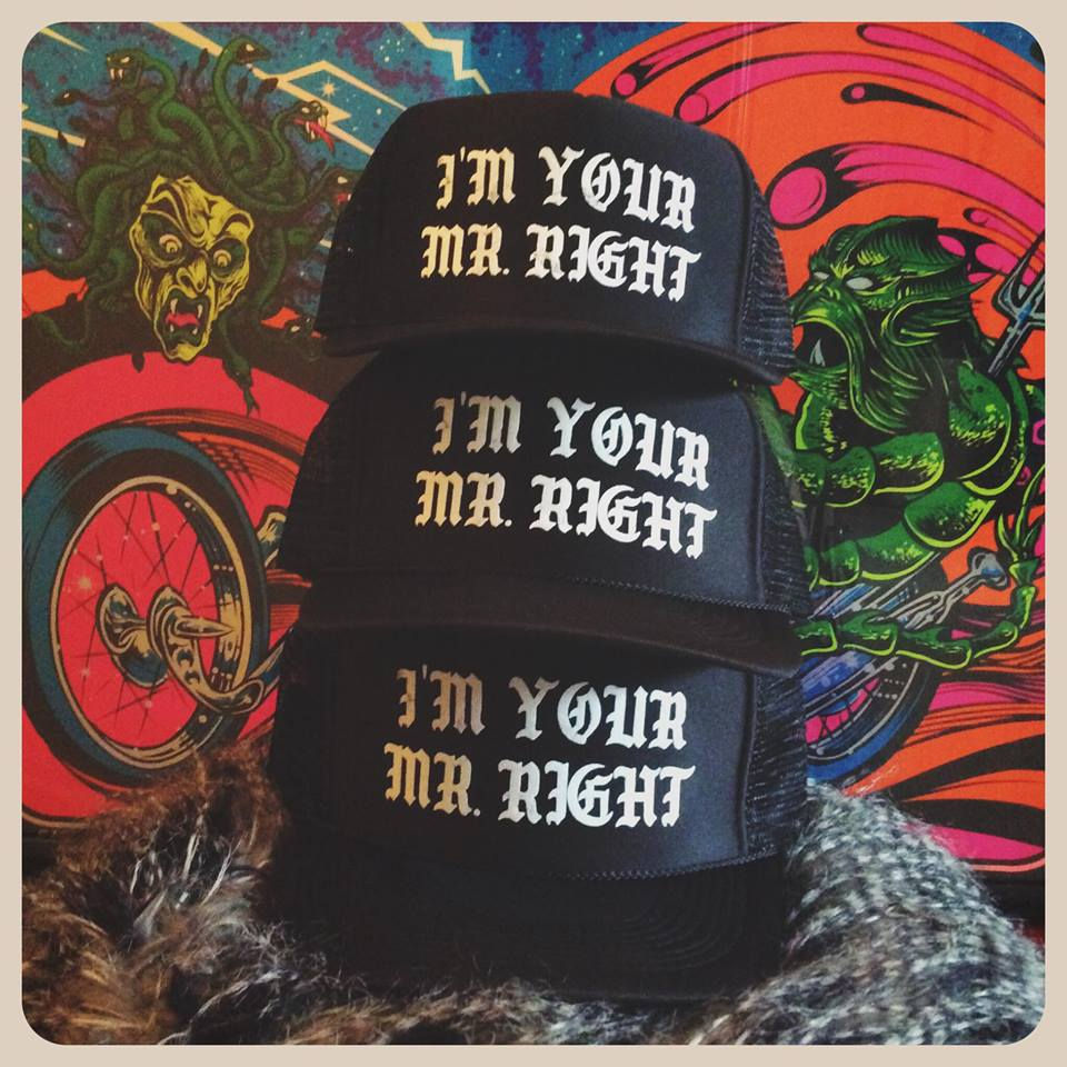 Thumbnail: I'M YOUR MR. RIGHT black snapback adjustable trucker hat