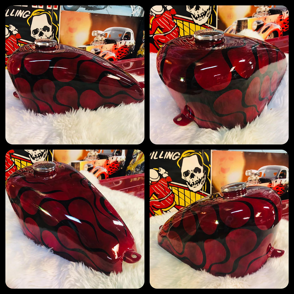 Thumbnail: Black Flames deep red tank (SOLD SOLD SOLD )