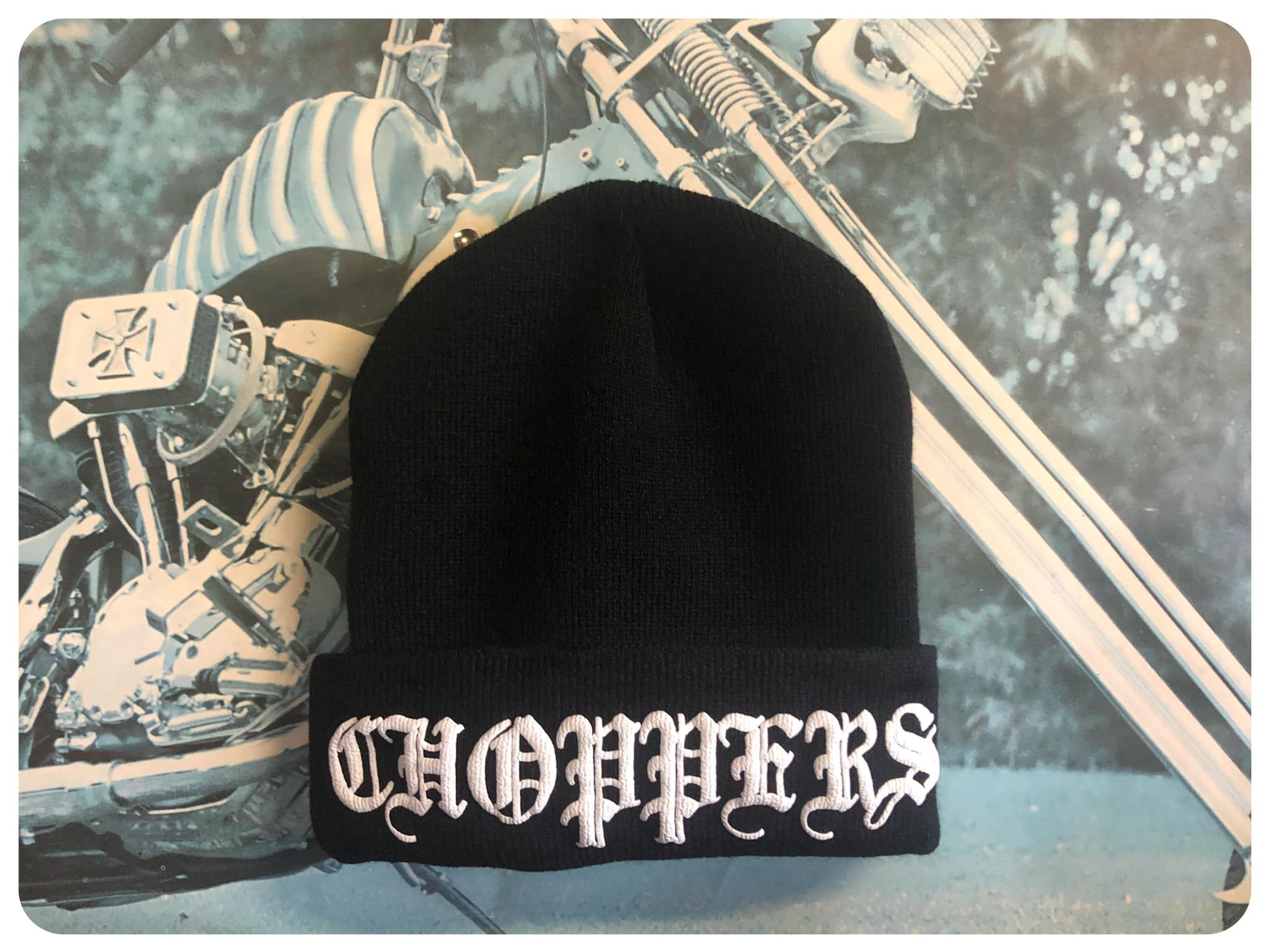 CHOPPERS BLACK CUFFED KNIT BIKER BEANIE HARLEY DAVIDSON