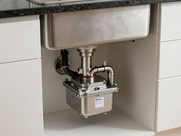 Garbage disposal installed under a kitchen sink