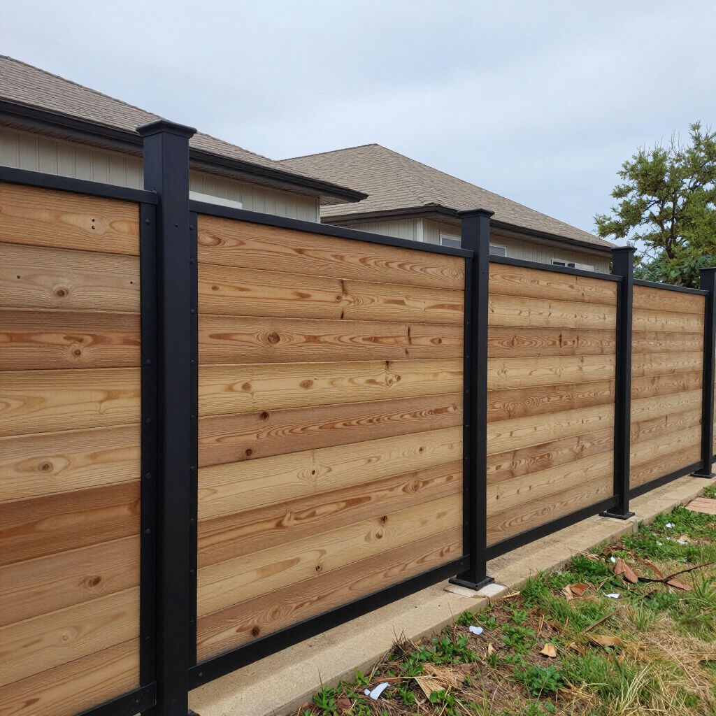 Horizontal wood fence installed in Austin