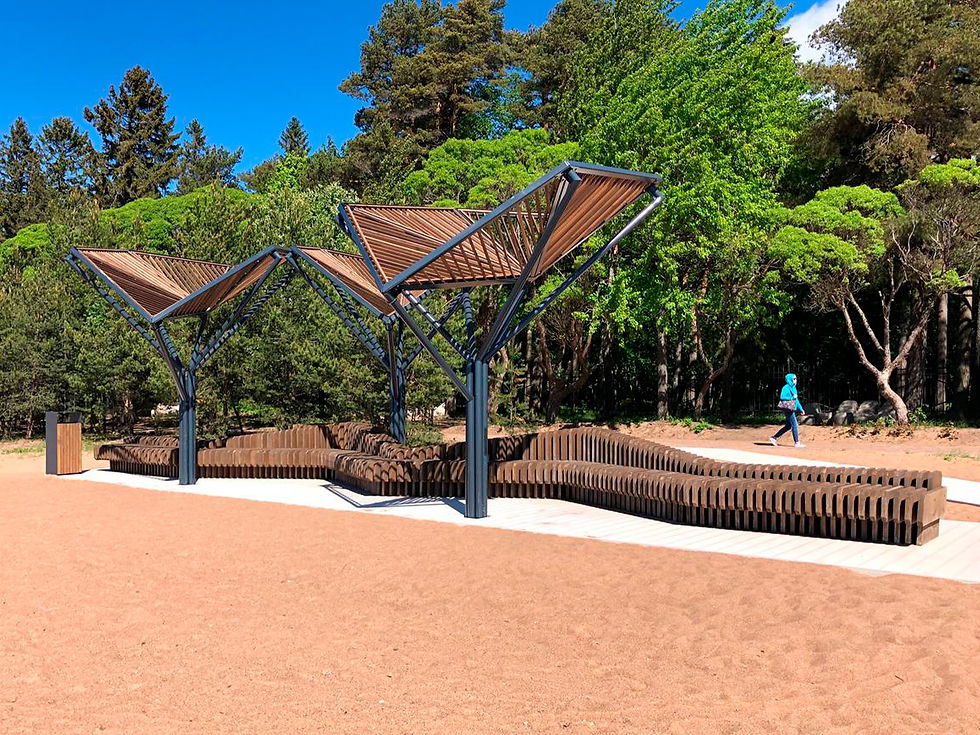 Beach canopy with bench