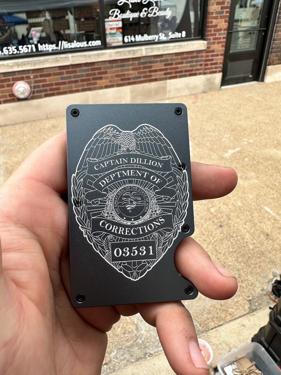 Thumbnail: Custom engraved Ridge Wallet- RFID Blocking Slim Metal Wallet