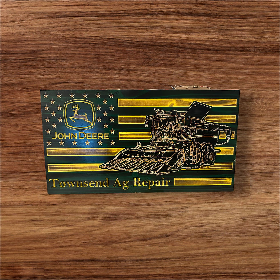 Thumbnail: John Deere Name/business flag. Combine