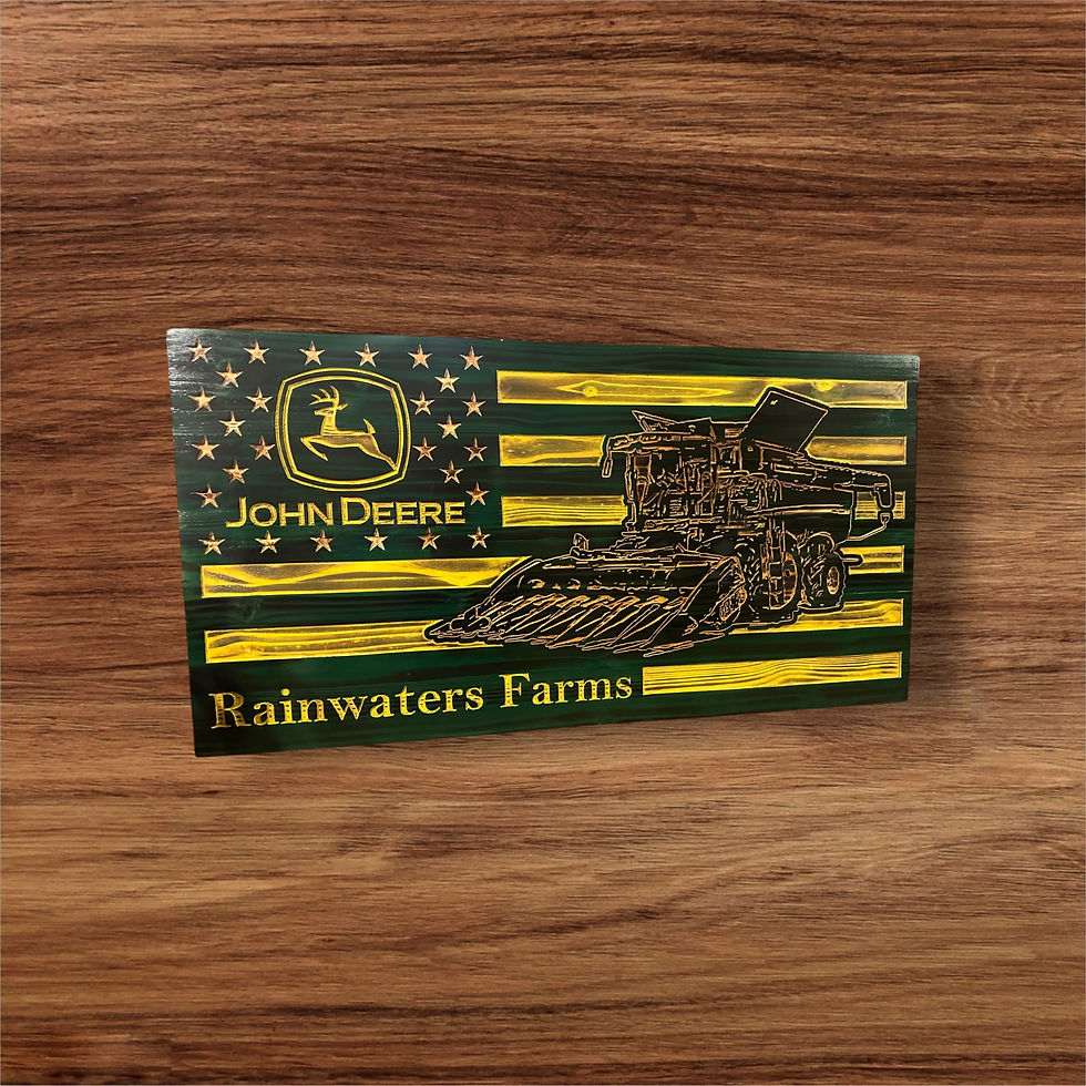 Thumbnail: John Deere Name/business flag. Combine