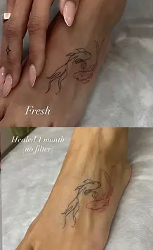 tattoo budva fine line - fish leaed 1 month - gg tattoo budva