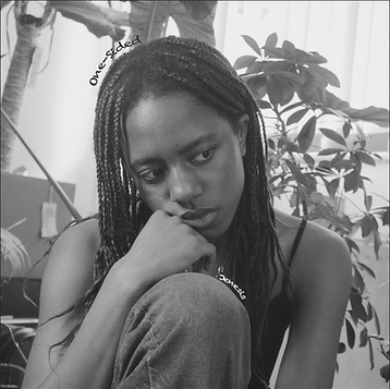 monochrome headshot of woman for album cover mock up