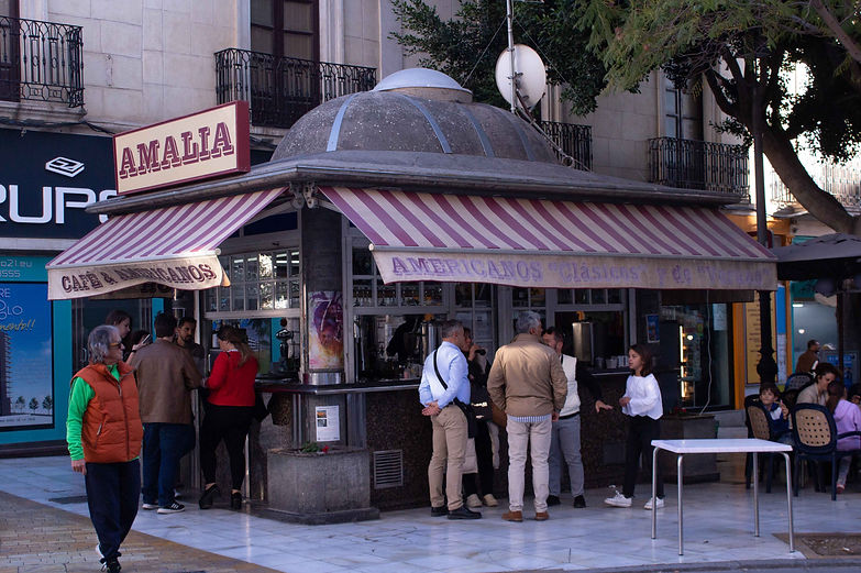 Spanish Cafe in the street with people
