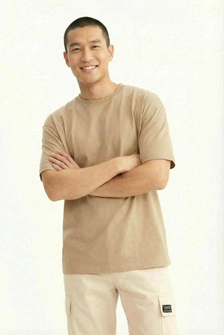 Miniatura: Camiseta Oversized Lisa de Algodão Sustentável Premium Masculina