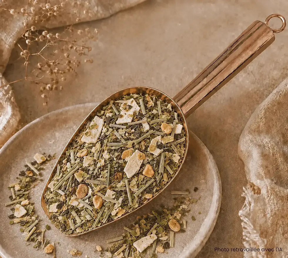 Maté Noix de Coco. Fruits exotiques, papaye, ananas, gourmand, onctueux, crémeux, frais.