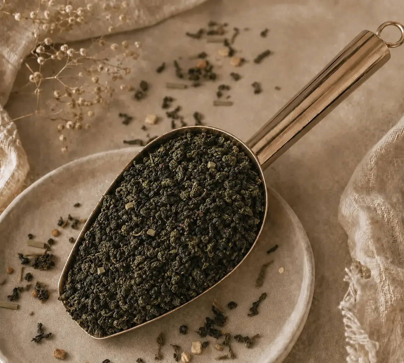 Wulong Pêche blanche. Oolong traditionnel, amande, beurre, onctueux, gourmand.