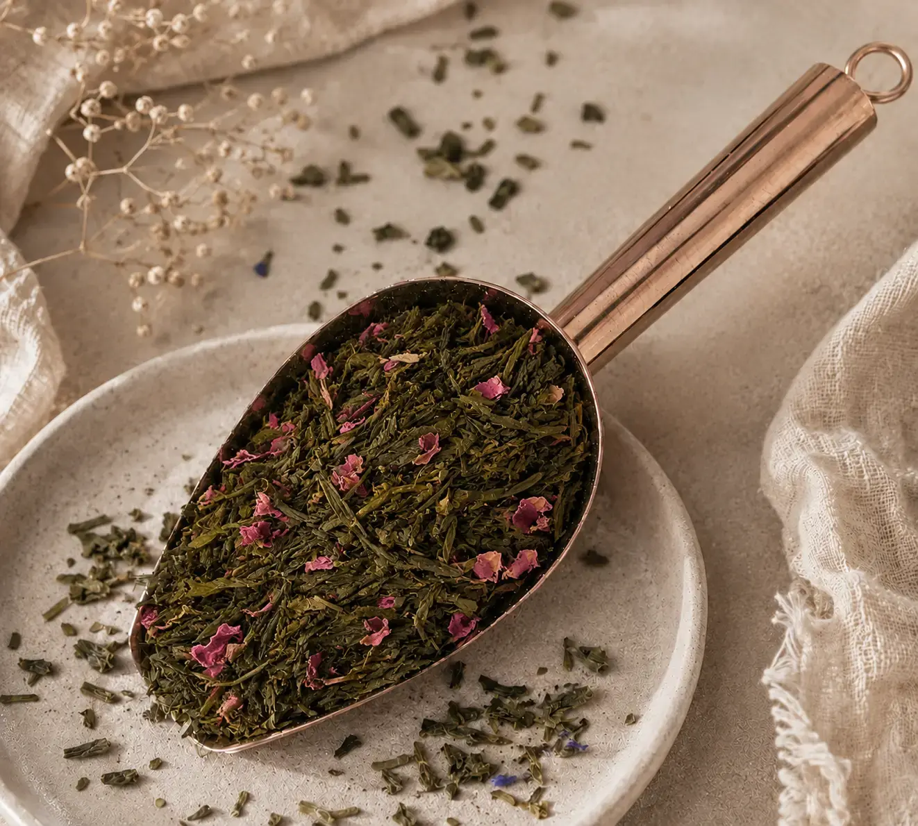 Thé vert Cerise Fleurs de Cerisiers. Doux, délicat, Japon, léger, parfumé, finesse.