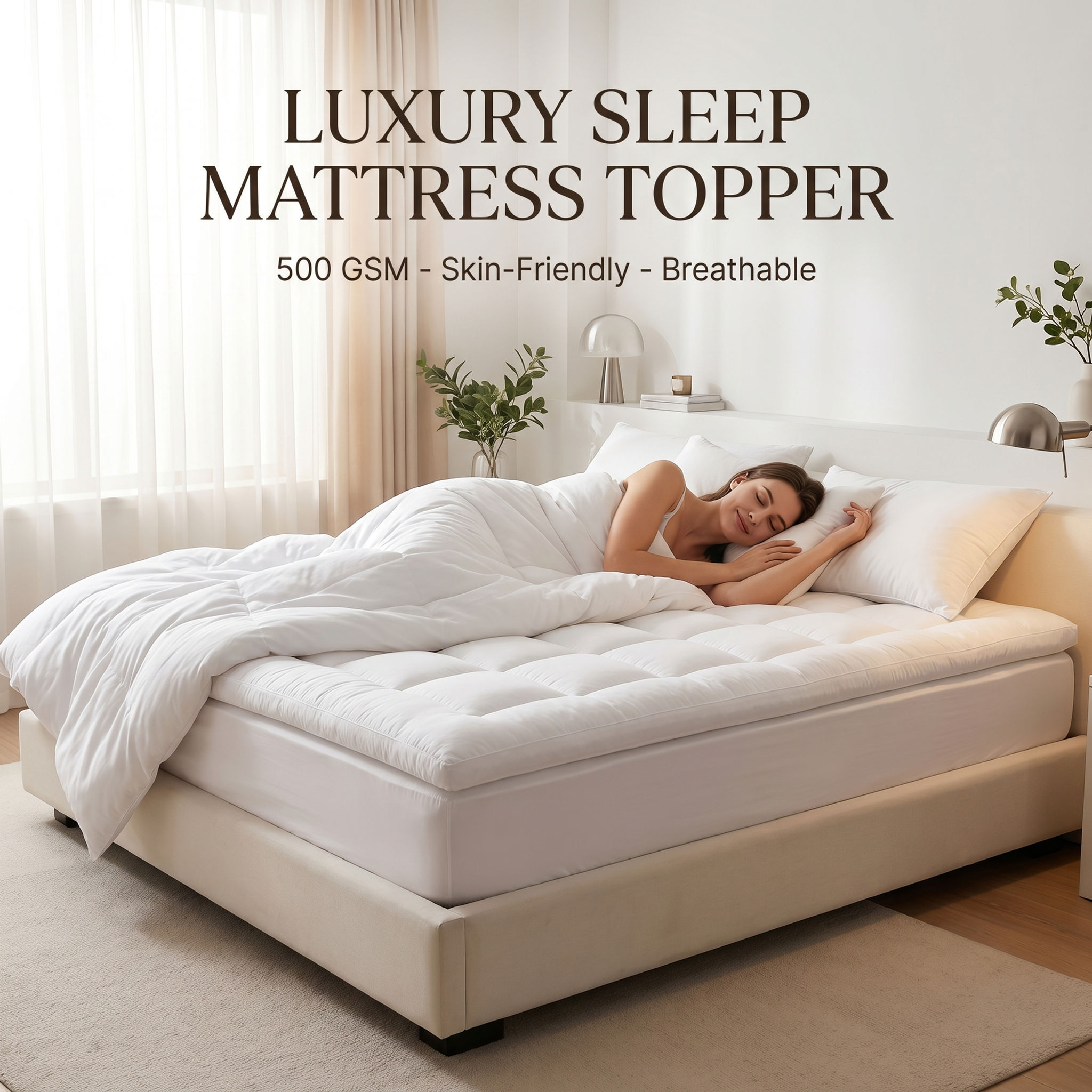 UltraSoft Microfiber Mattress Topper for Better Sleep- Double Bed (72*78 inches)