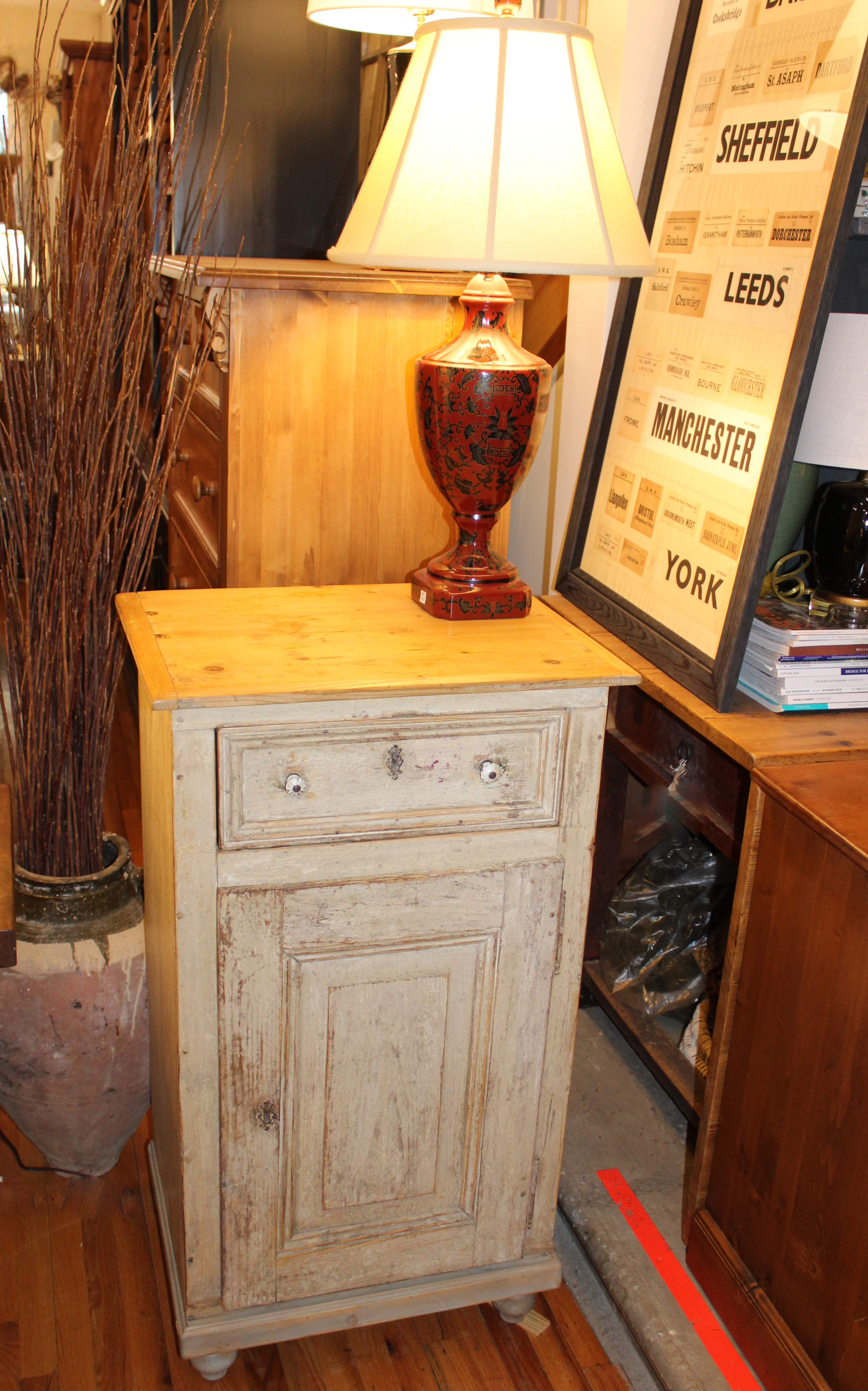 Antique Pine Furniture British Cottage New Jersey Pine Cupboard In Original Paint
