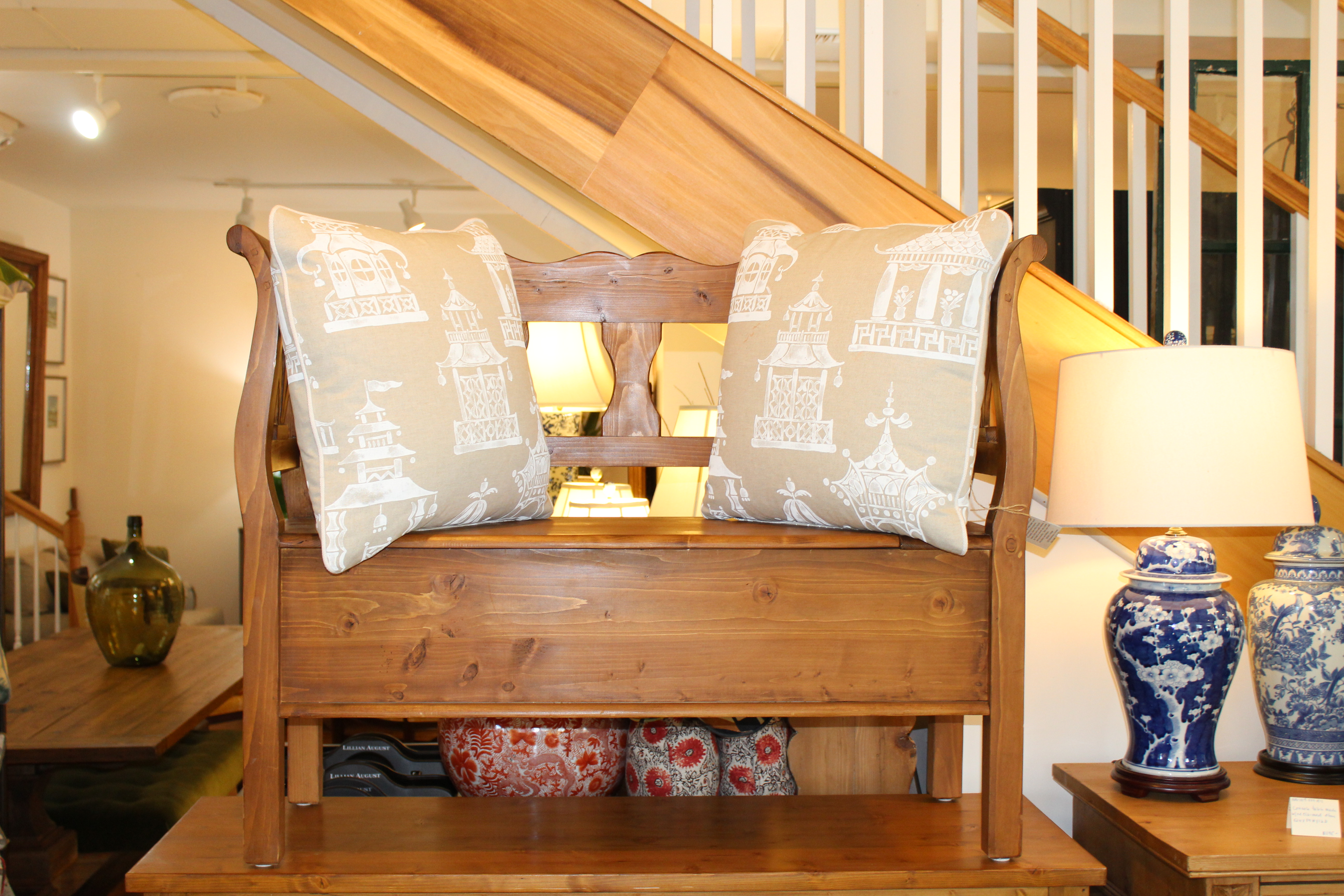 48" Pine Bench w/ storage