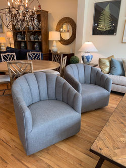 Barrel back swivel chair