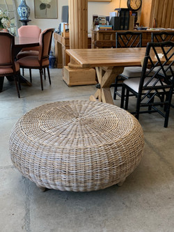wicker ottoman