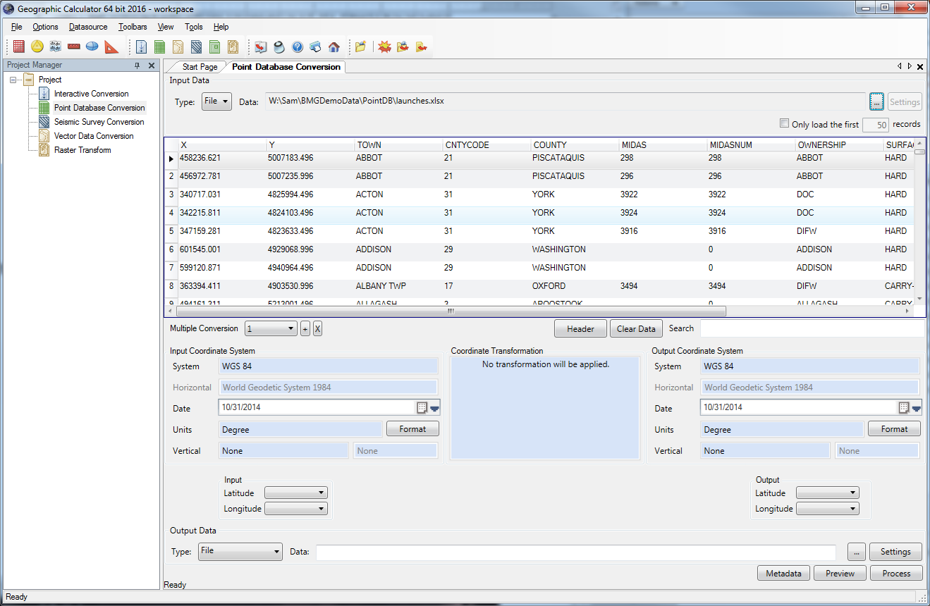 BM Geographic Calculator Aeromap