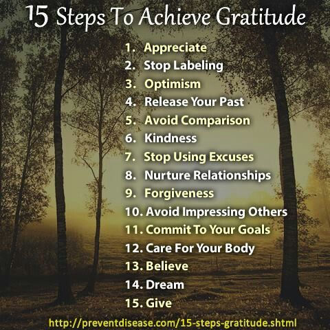 15 steps to achieve gratitude