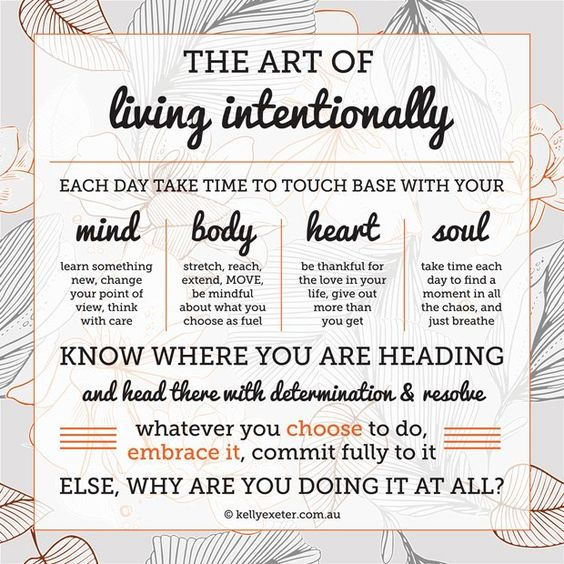 The art of living intentionally