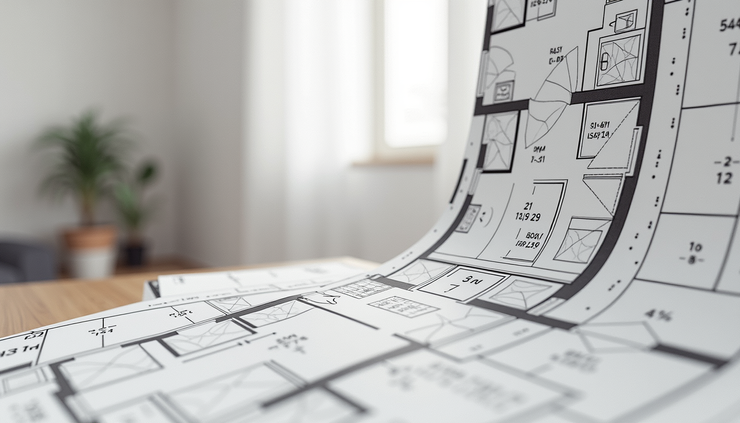 Vue latérale d’un plan d’appartement avec annotations de surfaces