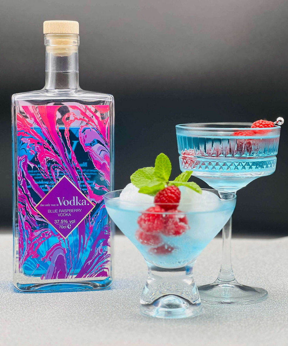 Thumbnail: Blue raspberry vodka cocktails with ice