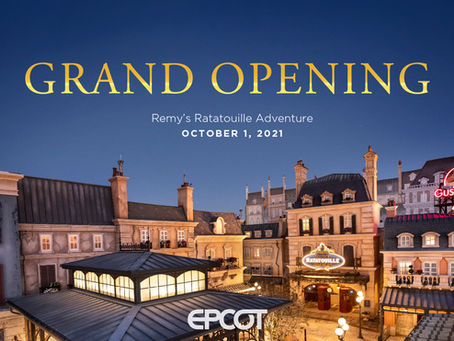 Just Announced! Remy’s Ratatouille Adventure Grand Opening at EPCOT Set for Oct. 1, 2021, in Honor o