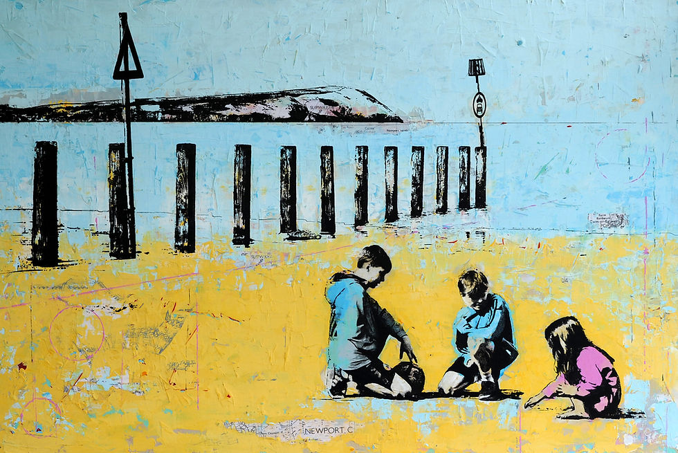 Commisioned Piece, Newport Beach with Children