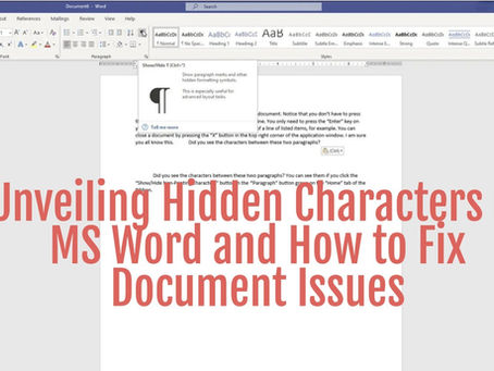 Unveiling Hidden Characters in MS Word and How to Fix Document Issues