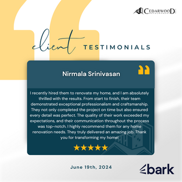 Our Happy Clients Say It All Cedarwood Development Group Inc