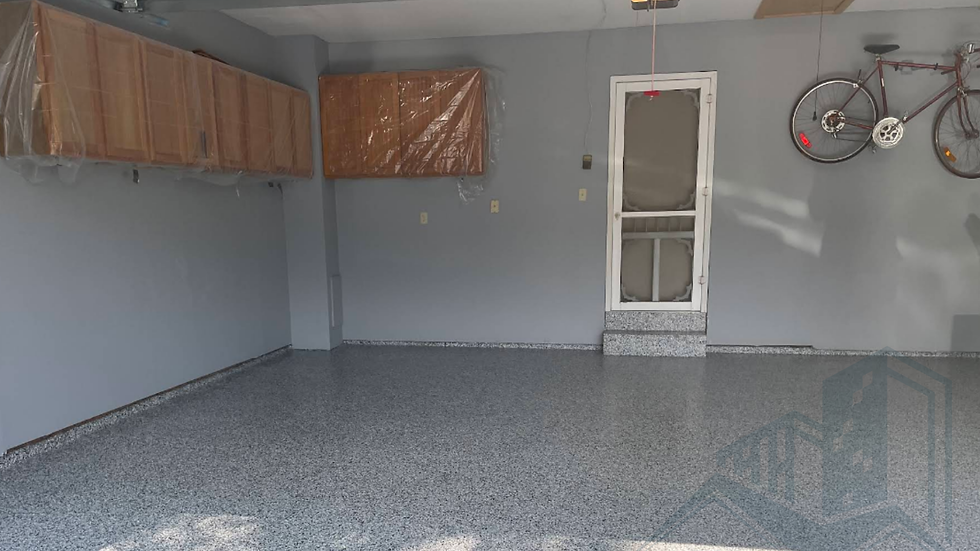 Epoxy garage floor in Toronto installed by Cedarwood Development Group Inc. – durable and chemical-resistant finish