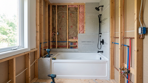 Modern 3-piece bathroom renovation showcasing high-end vanity and tile work for a typical bathroom renovation cost Markham project by Cedarwood Development Group