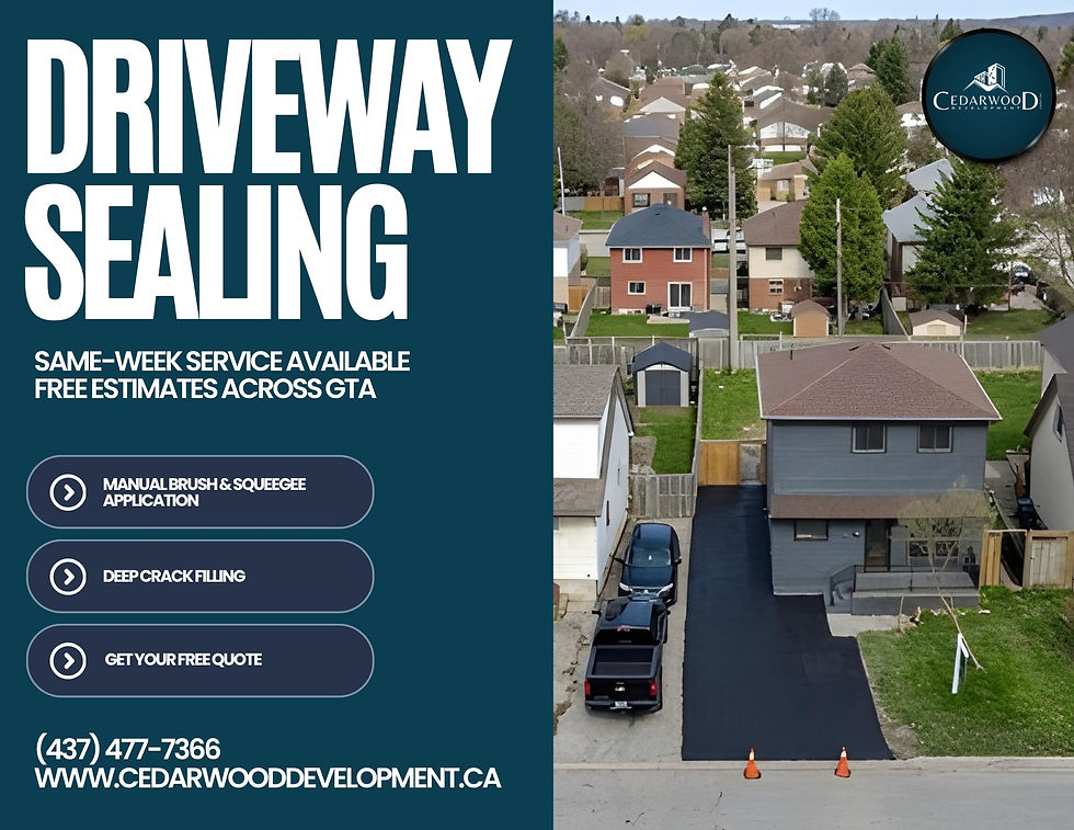 Professional driveway sealing in Ajax Ontario — Cedarwood Development Group