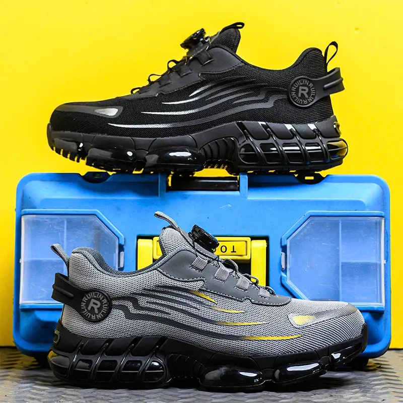 Thumbnail: Rotating Button New Safety Shoes Men Anti-Smash Anti-Puncture Work Shoes Fashion