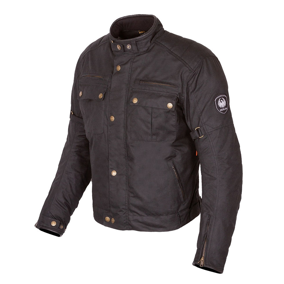 Thumbnail: Merlin Barton II Black Mens Wax Cotton Jacket Medium