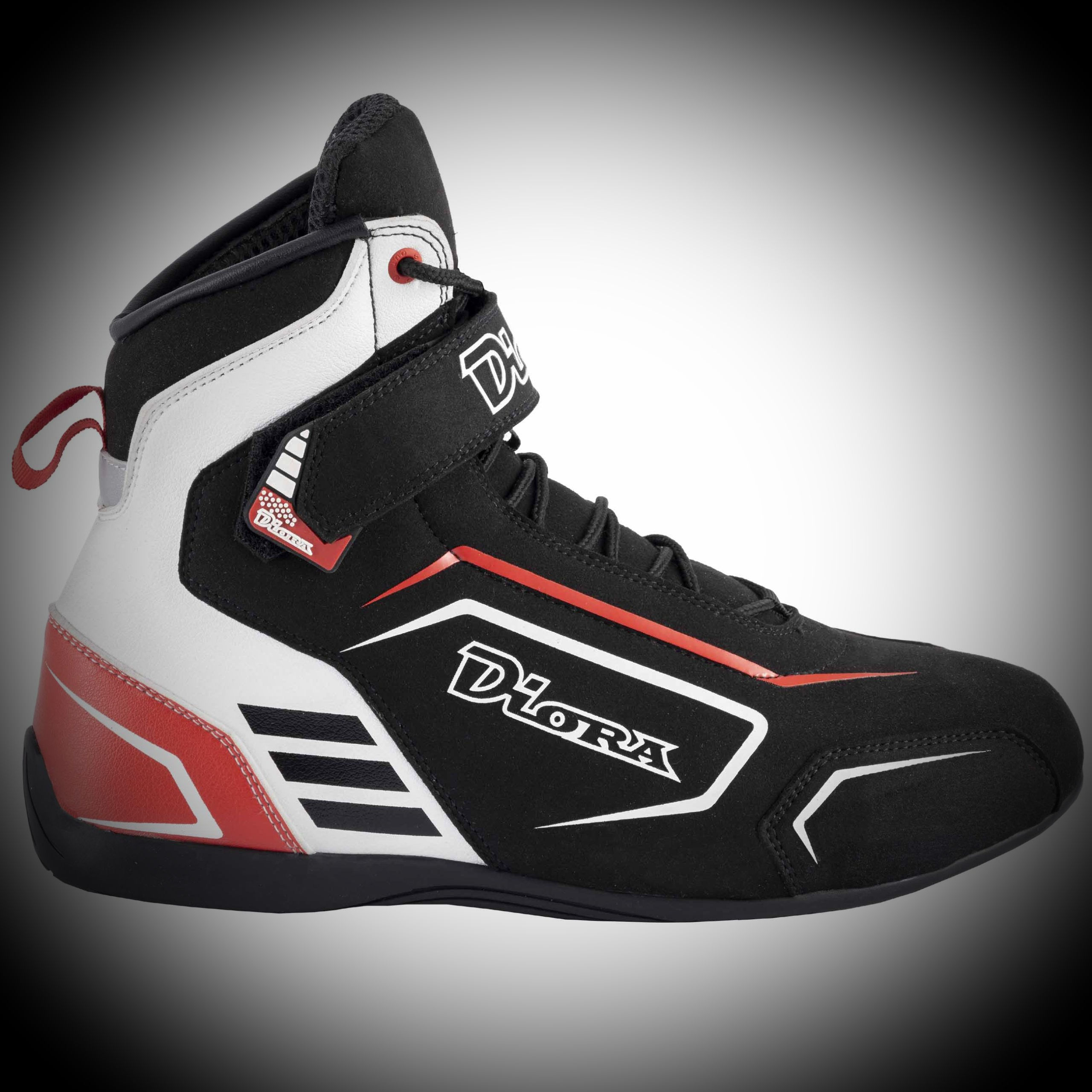 Diora Calvin Short Black/White/Red Mens Sports Boot