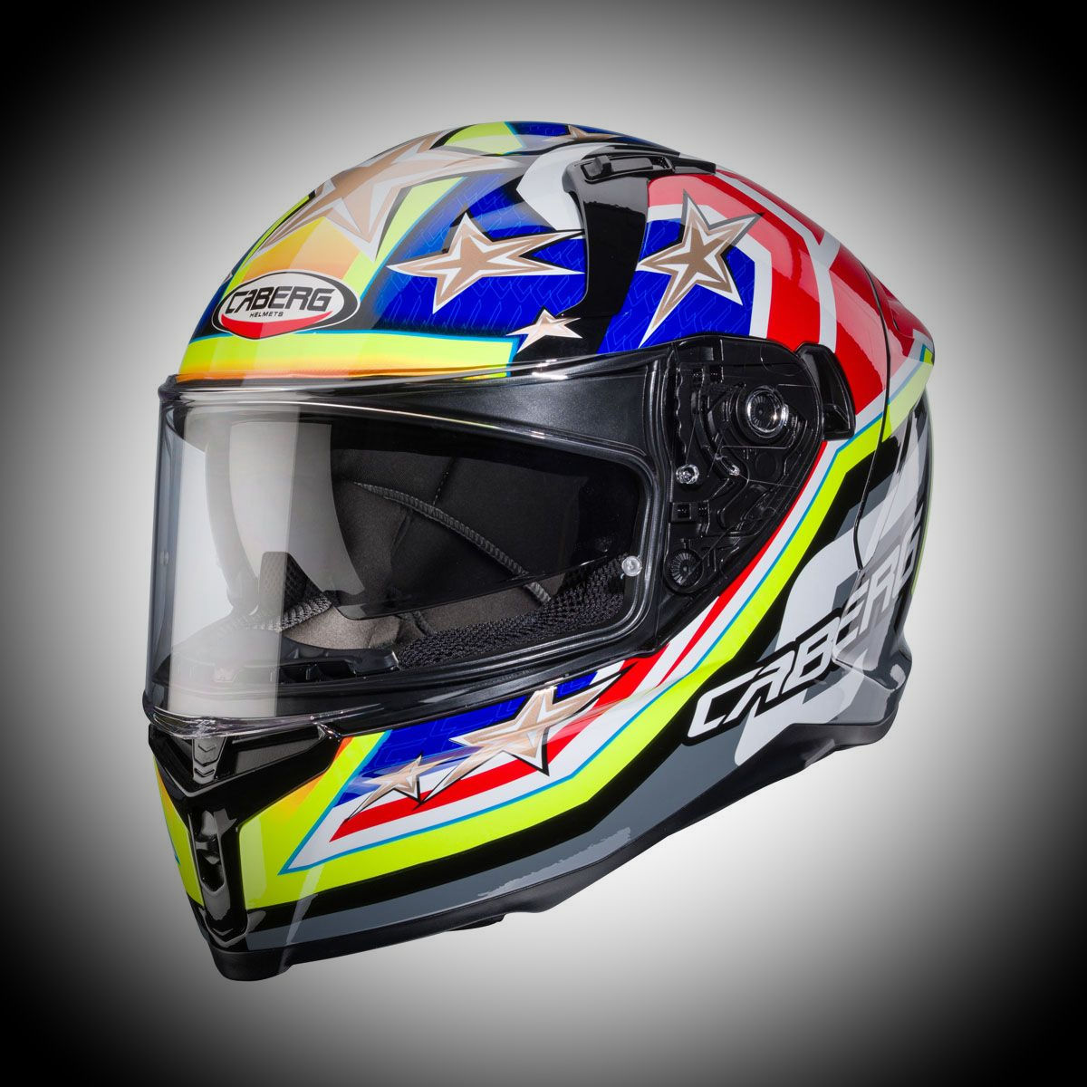 Caberg Avalon X Track Black/Yellow/Red/Blue Crash Helmet XL