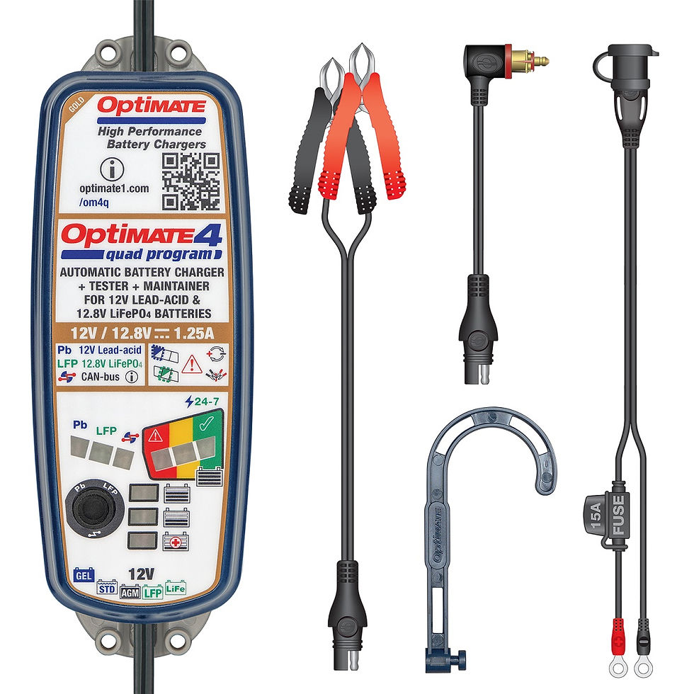 Thumbnail: Optimate 4 Premium Quad Program 12v 1.25Amp Motorcycle Battery Maintainer Charge