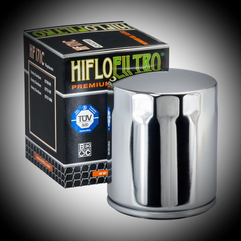 Hi Flo Oil Filter HF171C Premium Canister Oil Filter Chrome Finish
